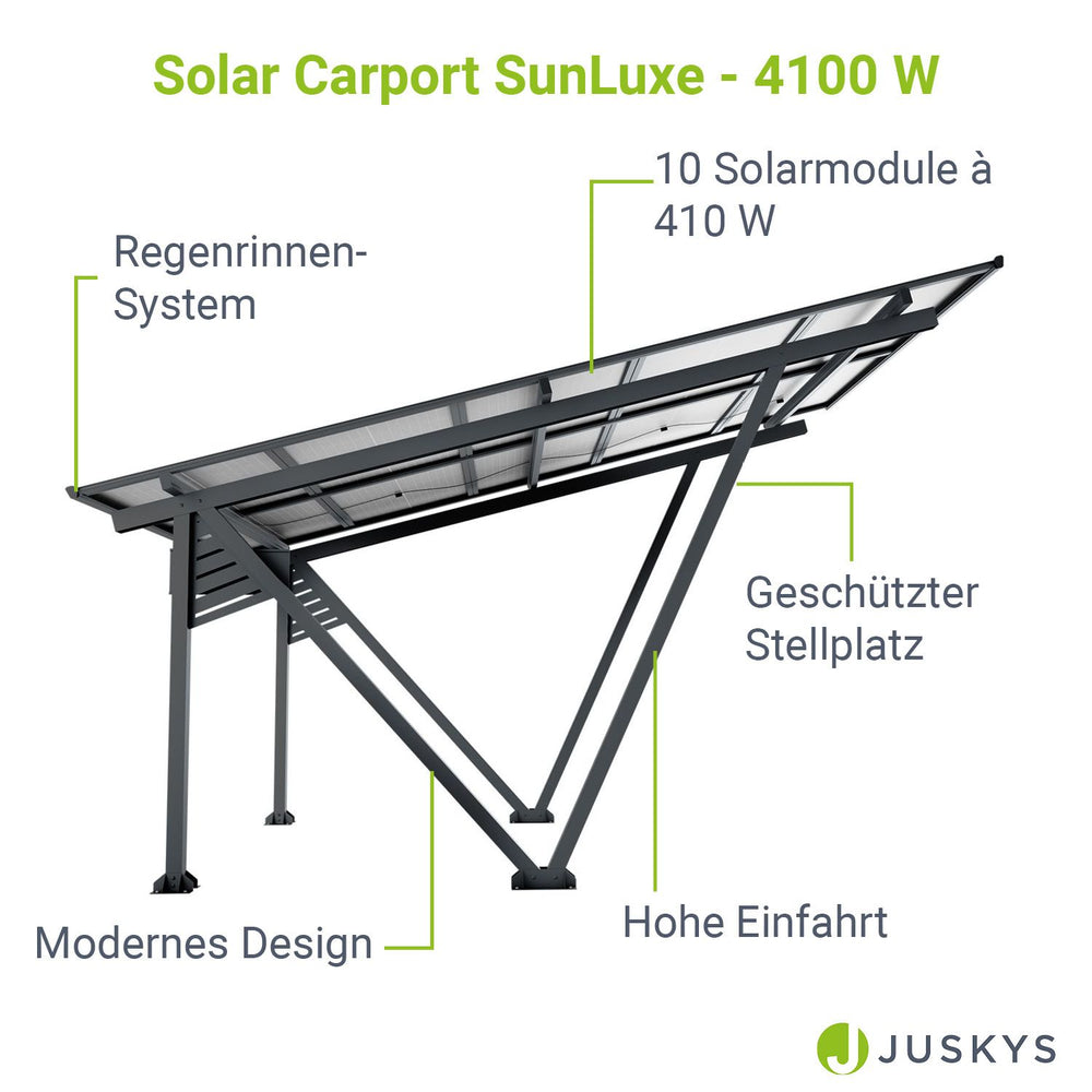 Solarcarport Gestell SunLuxe - 4100 Watt