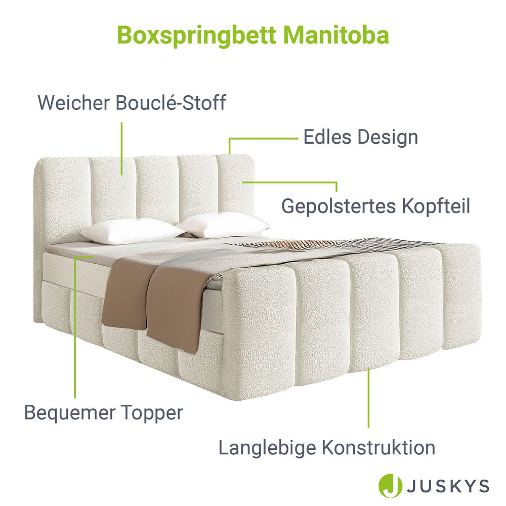 Boxspringbett Manitoba - Bouclé-Stoff