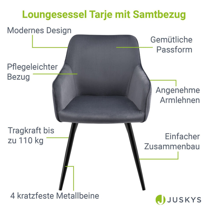 Loungesessel Tarje mit Samtbezug