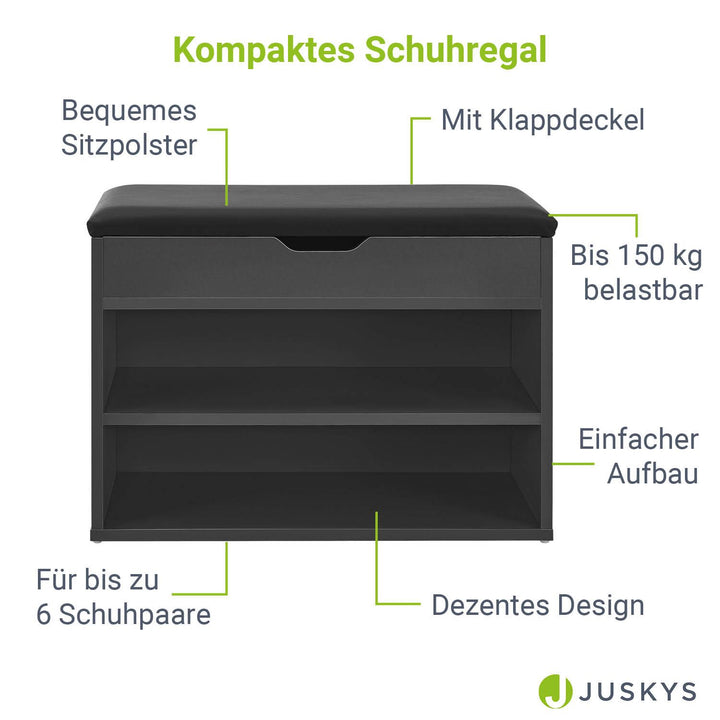 Schuhregal aus Holz 60 x 30 x 44 cm