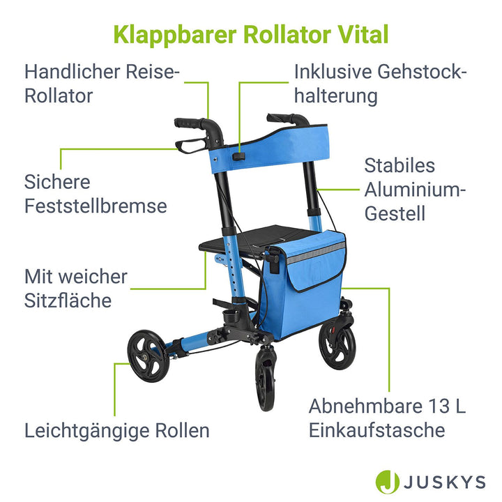 Aluminium Rollator Vital mit Sitz