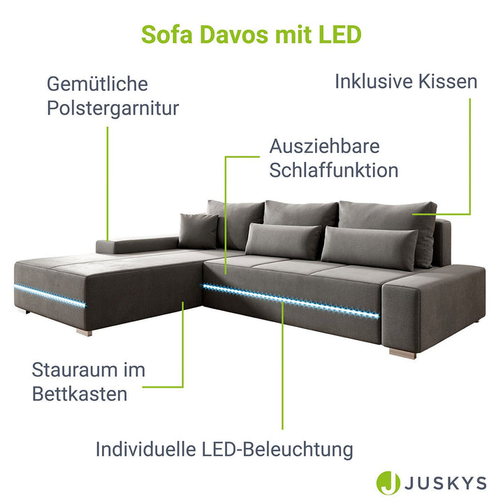 Sofa Davos mit LED