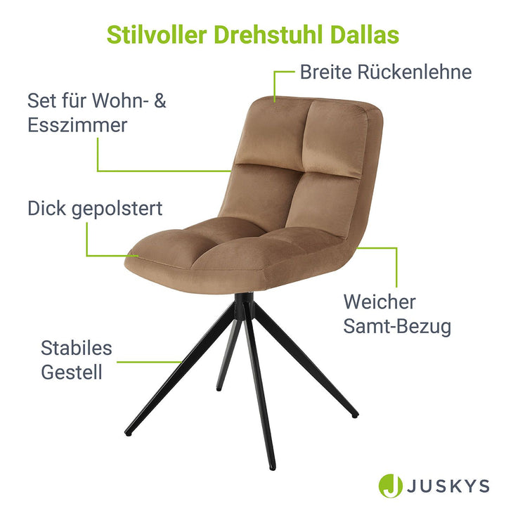 Drehstuhl Dallas mit Samt