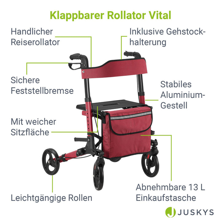 Aluminium Rollator Vital mit Sitz