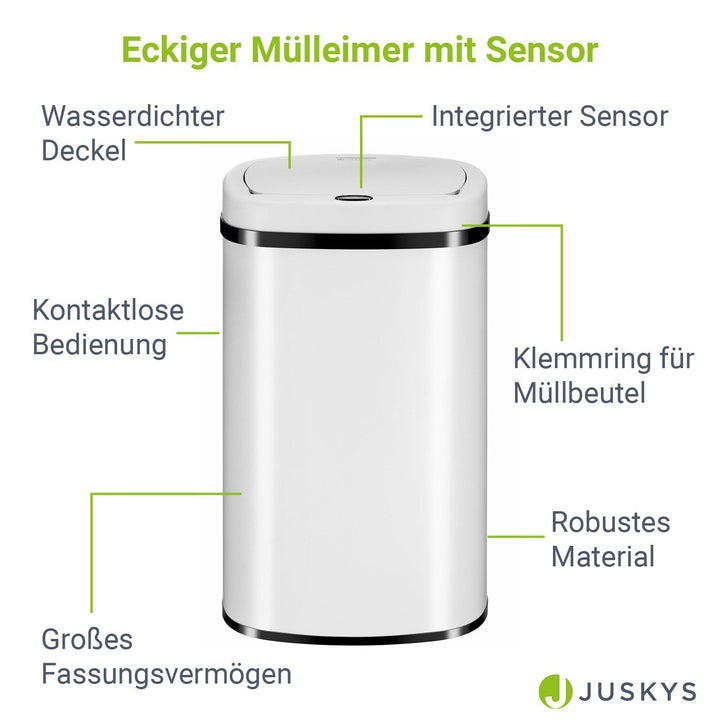 Rechteckiger Mülleimer mit Sensor