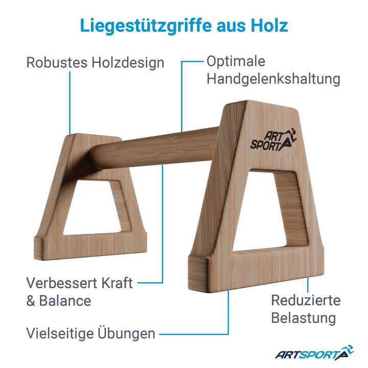 Liegestützgriffe aus Holz