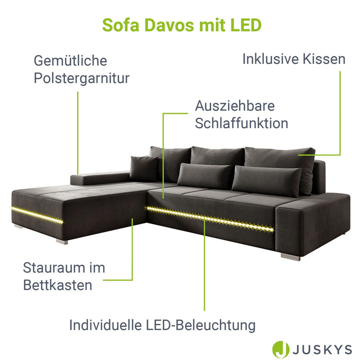 Sofa Davos mit LED