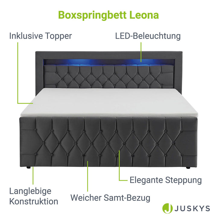 Boxspringbett Leona - Samt