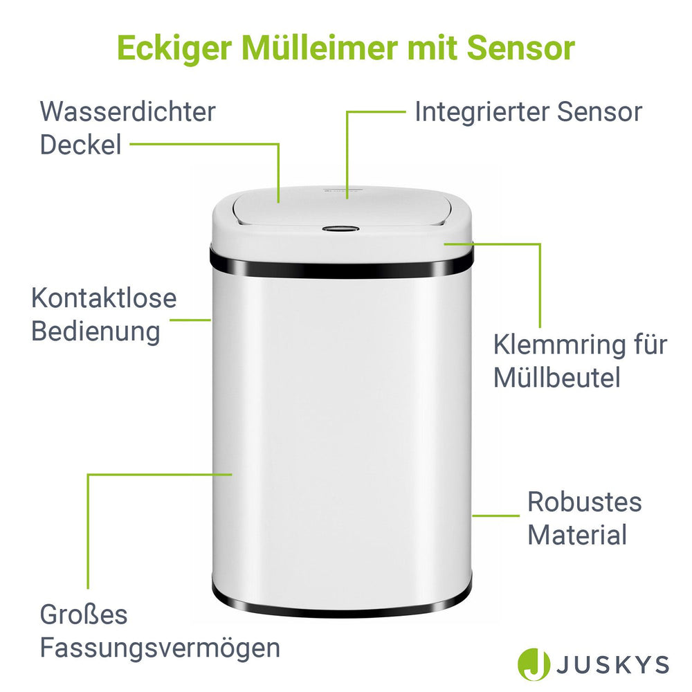 Rechteckiger Mülleimer mit Sensor