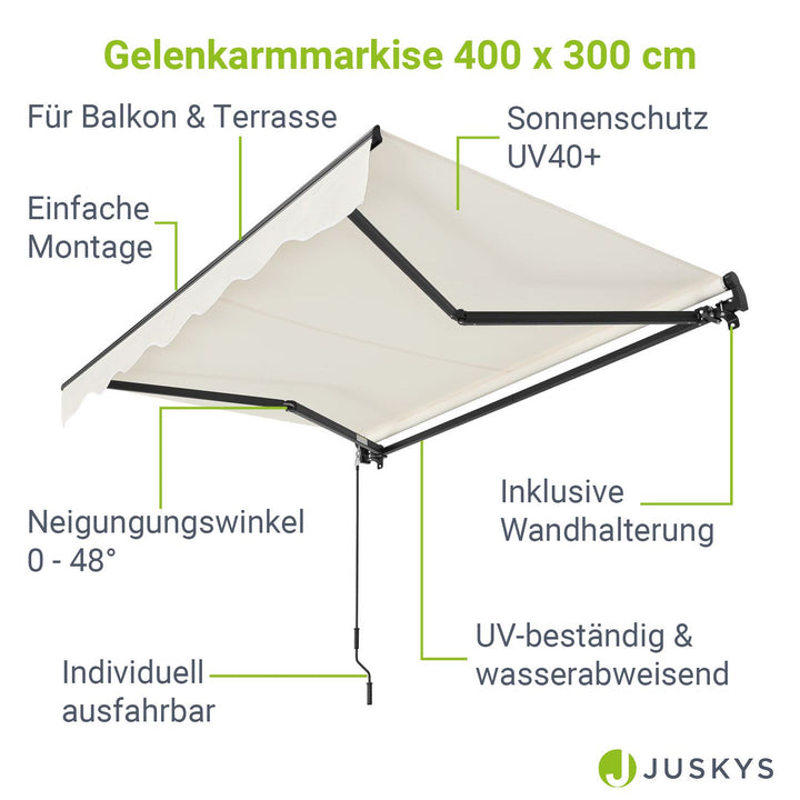 Gelenkarmmarkise mit Kurbel