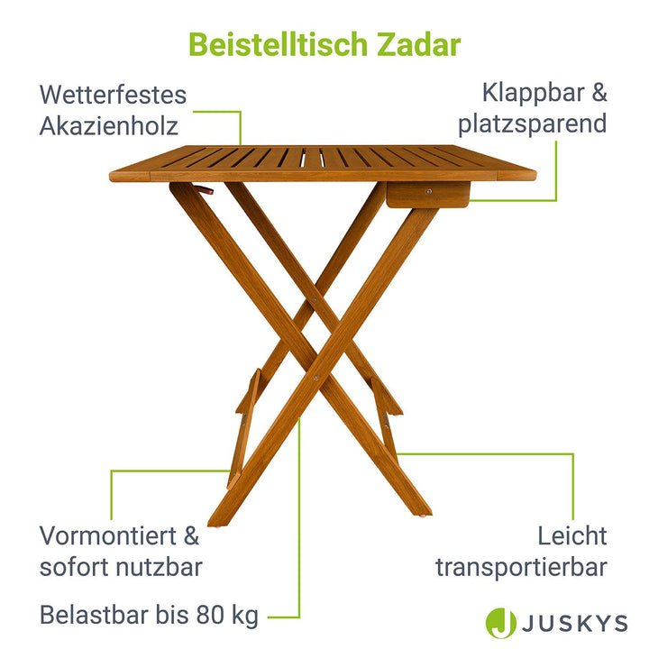 Klappbarer Holztisch für Balkon & Garten