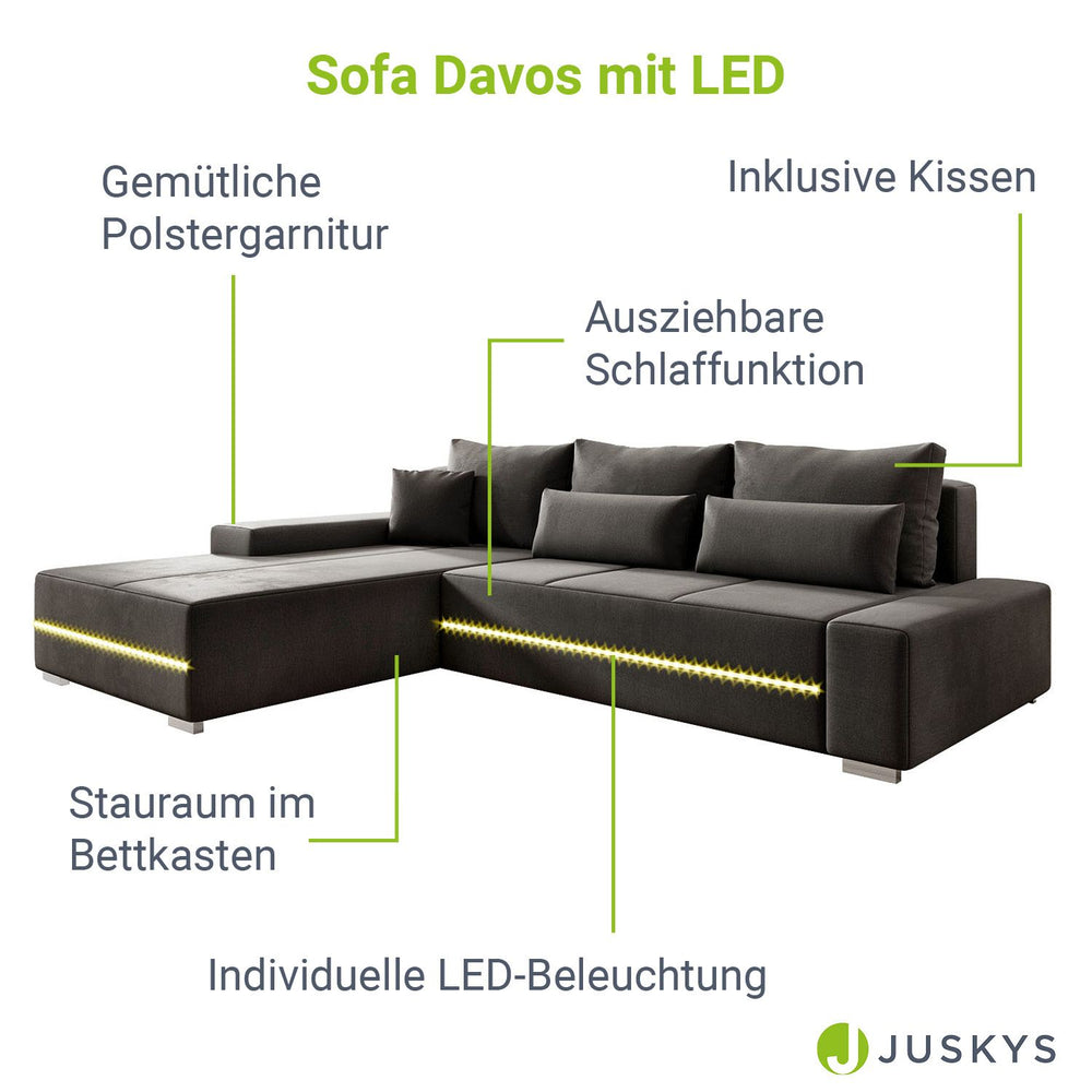 Sofa Davos mit LED