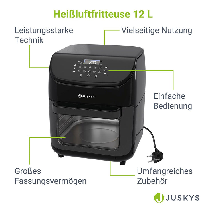 Heißluftfritteuse 12L mit 10 Programmen