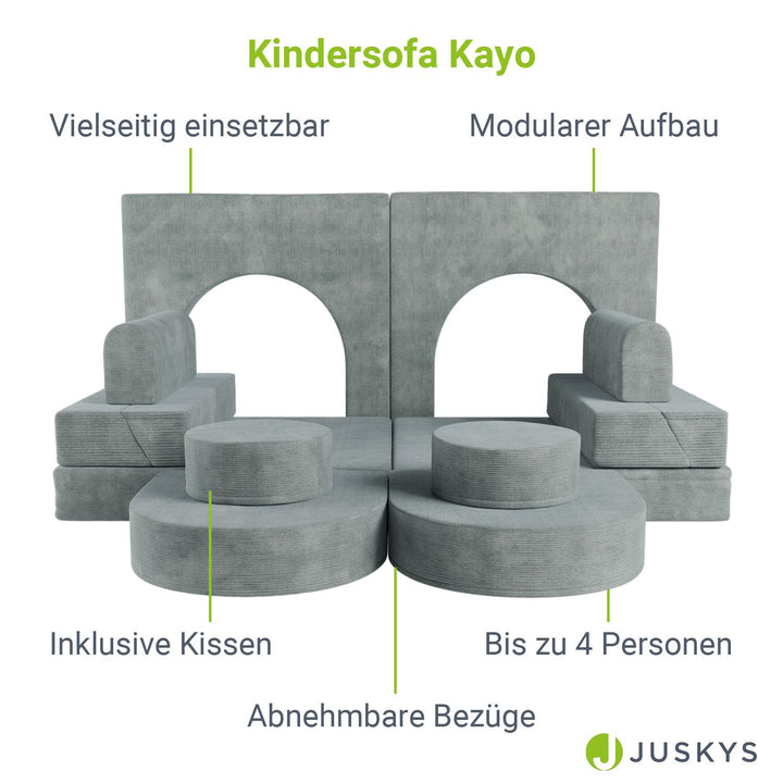 Kindersofa Kayo mit Cord Bezug & Kissen