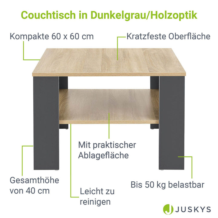 Couchtisch 60 x 60 x 40 cm