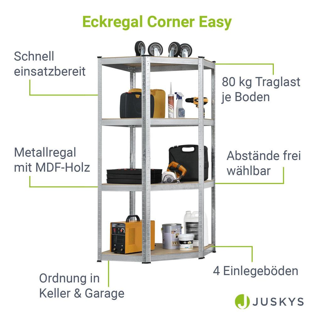 Eckregal Corner Easy 160 x 75 x 40-75 cm