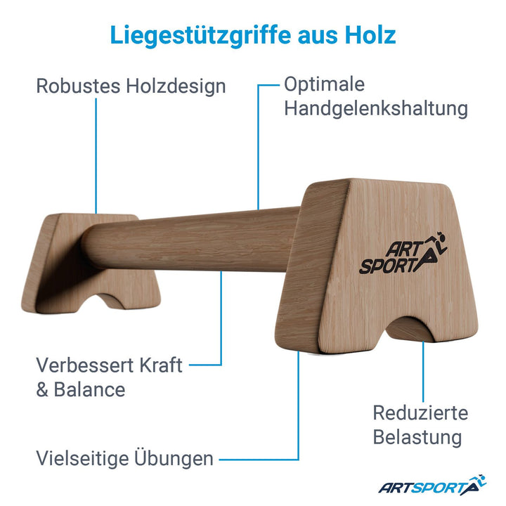 Liegestützgriffe aus Holz