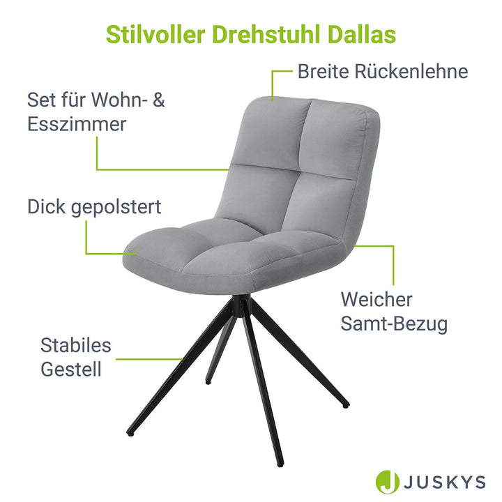 Drehstuhl Dallas mit Samt