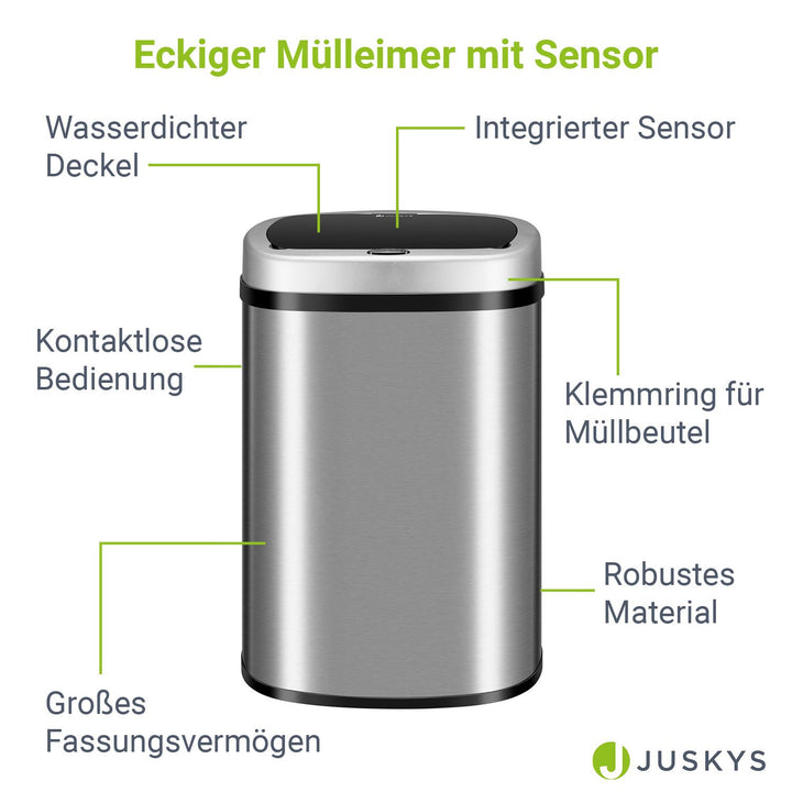 Rechteckiger Mülleimer mit Sensor