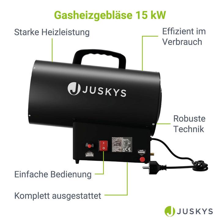 Gasheizgebläse in Schwarz