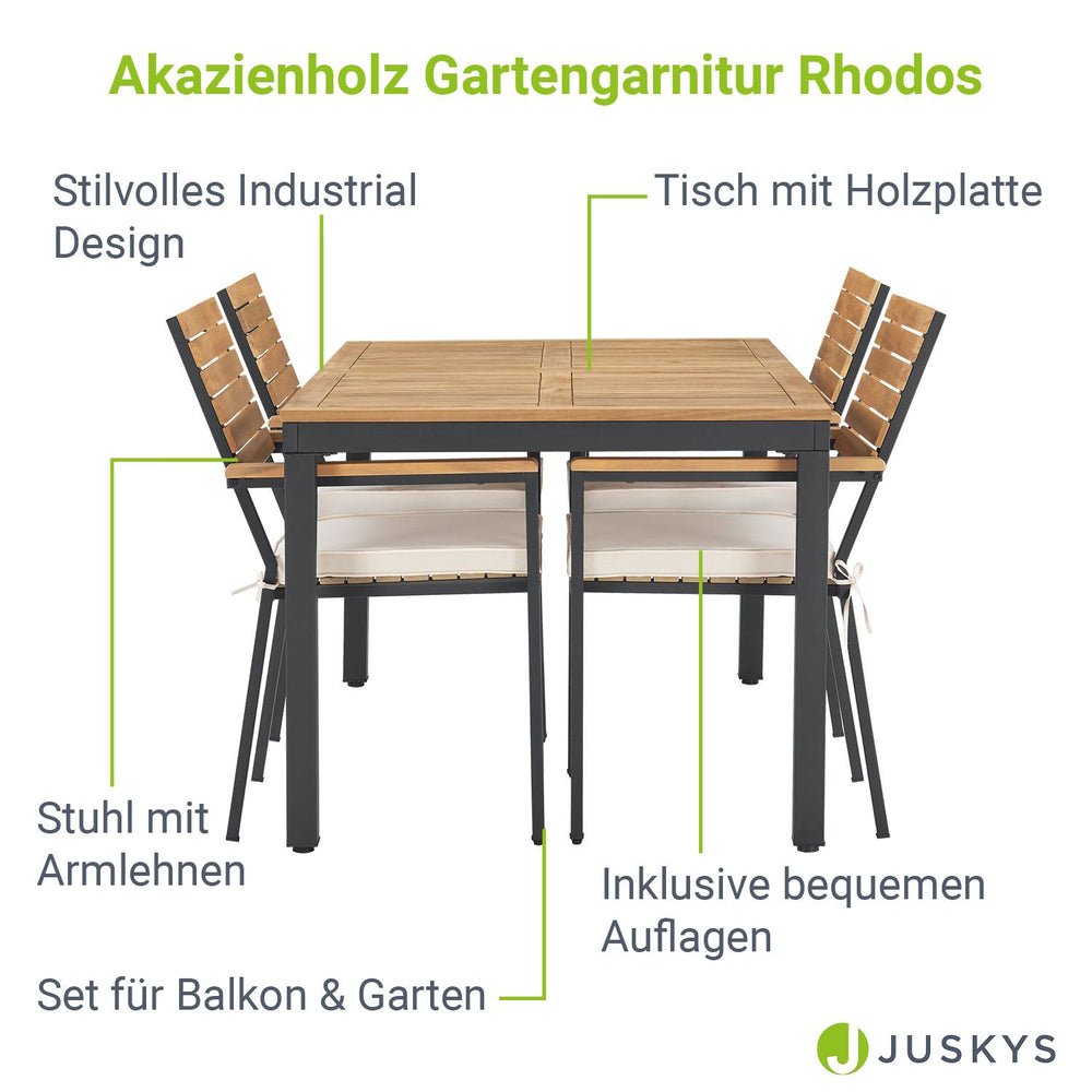 Akazienholz Gartengarnitur Rhodos