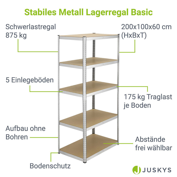 Lagerregal Basic 200 x 100 x 60 cm