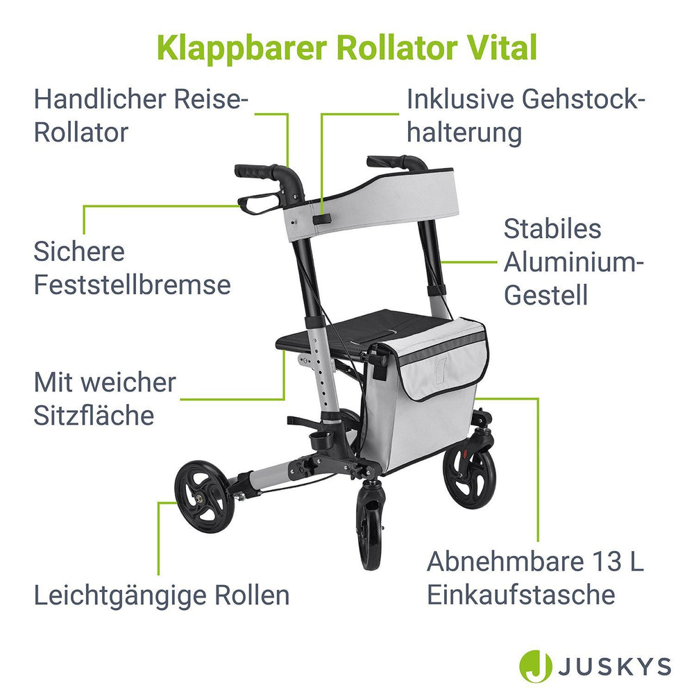 Aluminium Rollator Vital mit Sitz