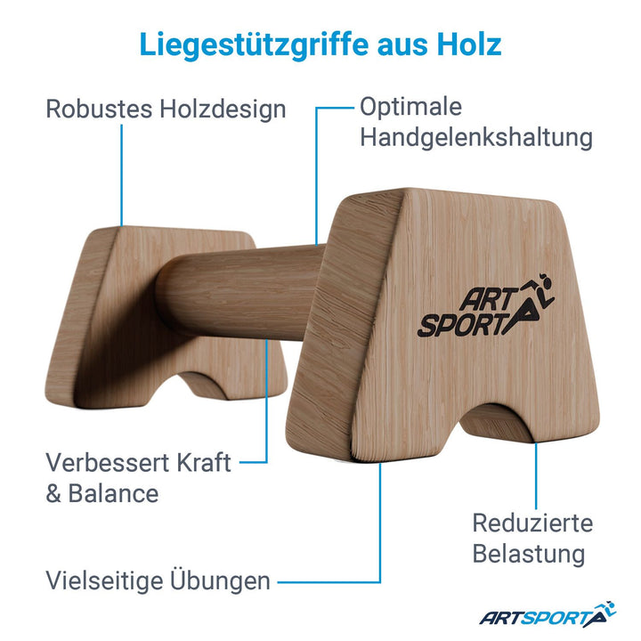 Liegestützgriffe aus Holz