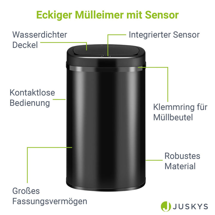 Rechteckiger Mülleimer mit Sensor
