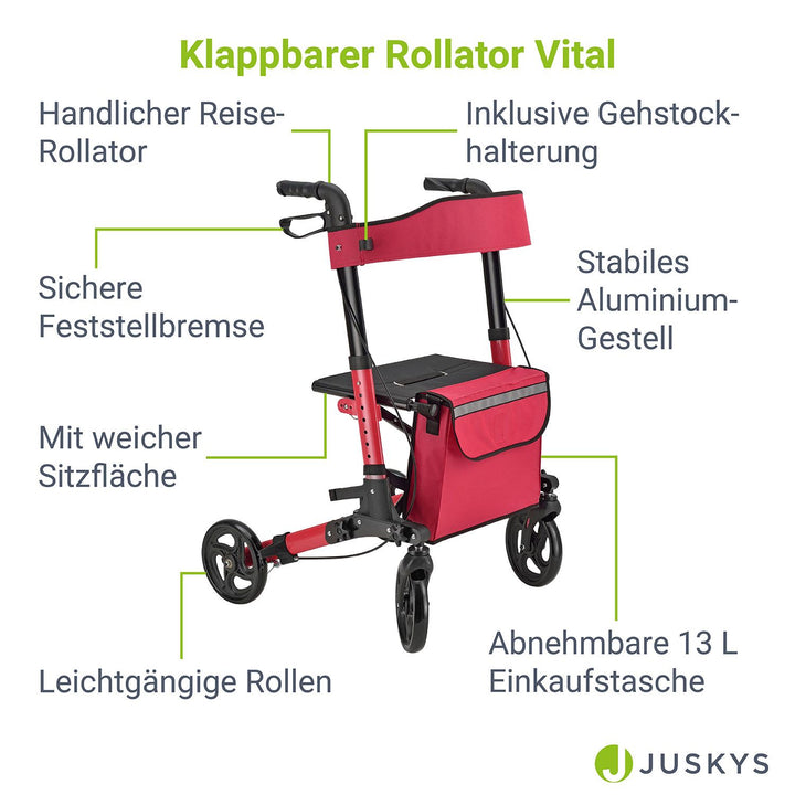 Aluminium Rollator Vital mit Sitz