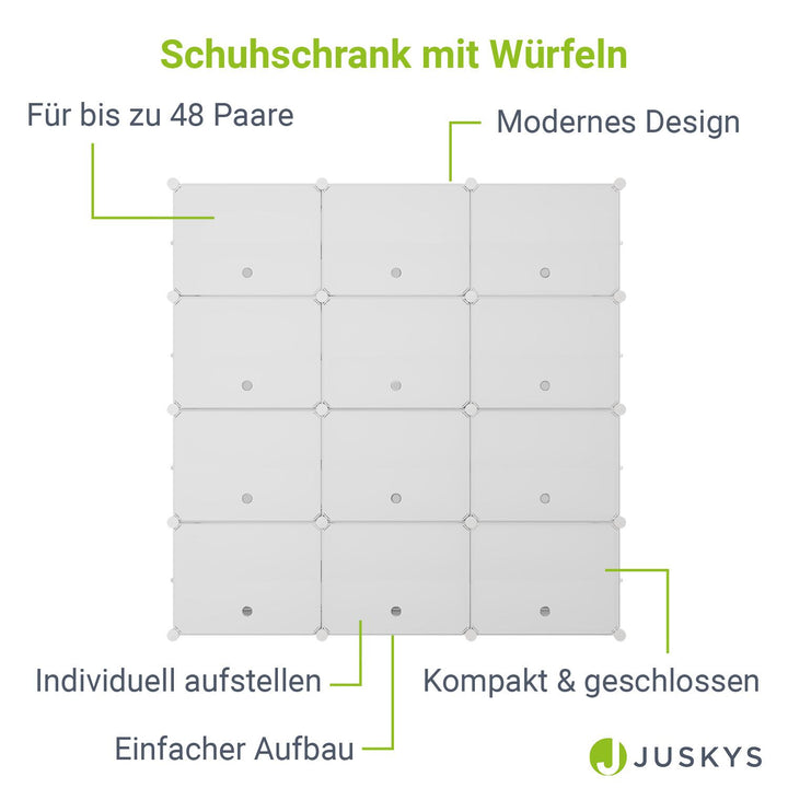 Schuhschrank mit Würfel & Türen