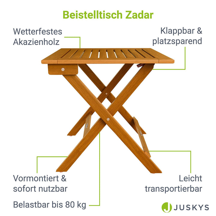 Klappbarer Holztisch für Balkon & Garten