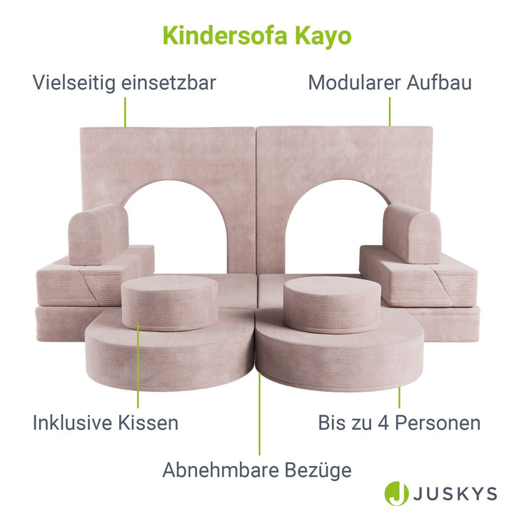 Kindersofa Kayo mit Cord Bezug & Kissen