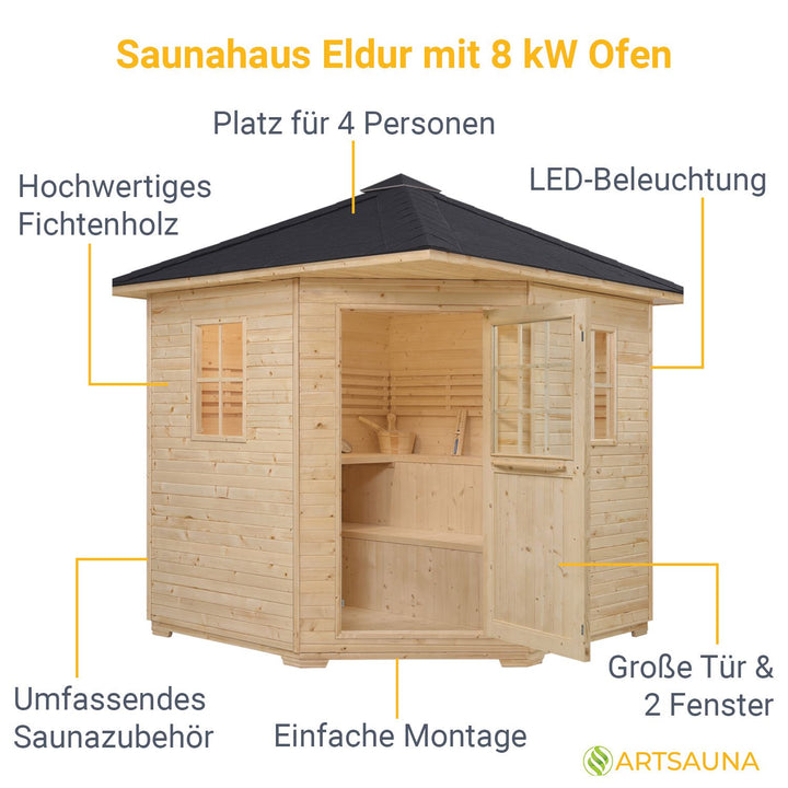 Outdoor Saunahaus Eldur - 8 kW