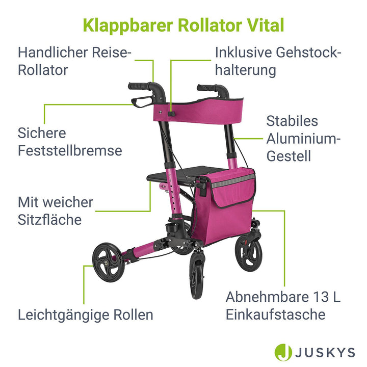 Aluminium Rollator Vital mit Sitz