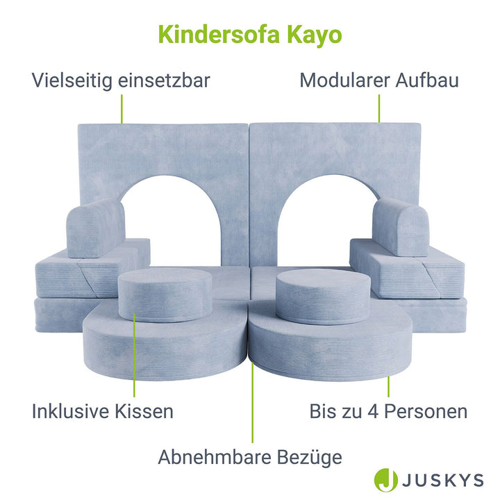 Kindersofa Kayo mit Cord Bezug & Kissen