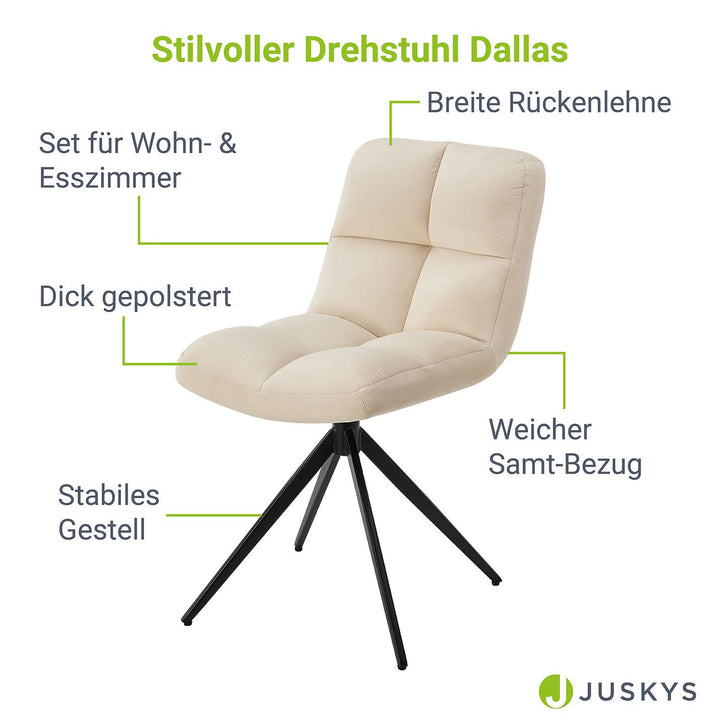 Drehstuhl Dallas mit Samt