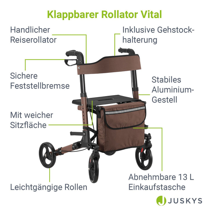 Aluminium Rollator Vital mit Sitz