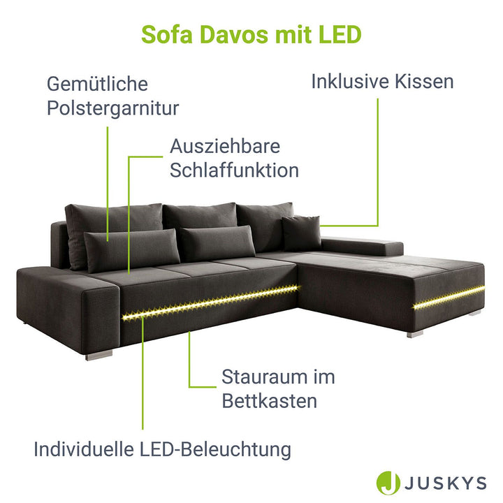 Sofa Davos mit LED