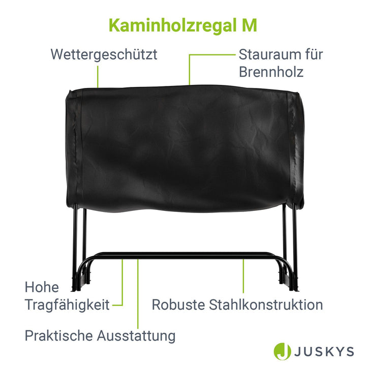 Kaminholzregal außen mit Abdeckung