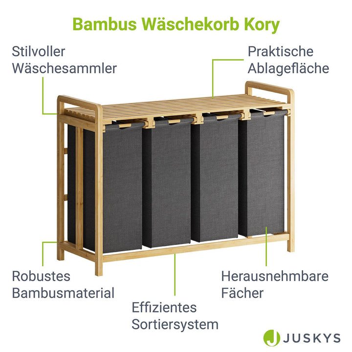 Bambus Wäschekorb Kory