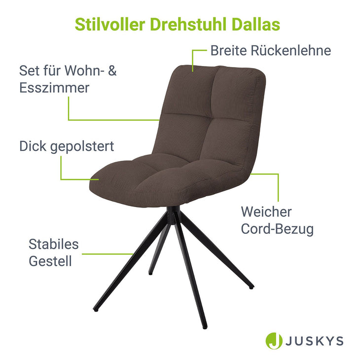 Drehstuhl Dallas mit Cord