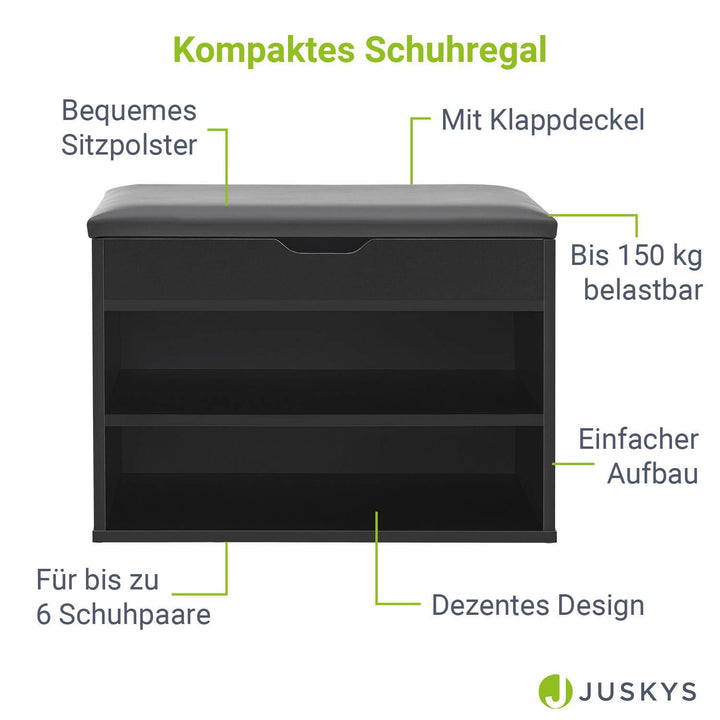 Schuhregal aus Holz 60 x 30 x 44 cm