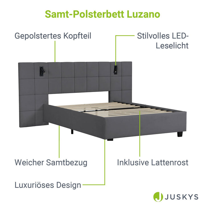 Samt Polsterbett Luzano