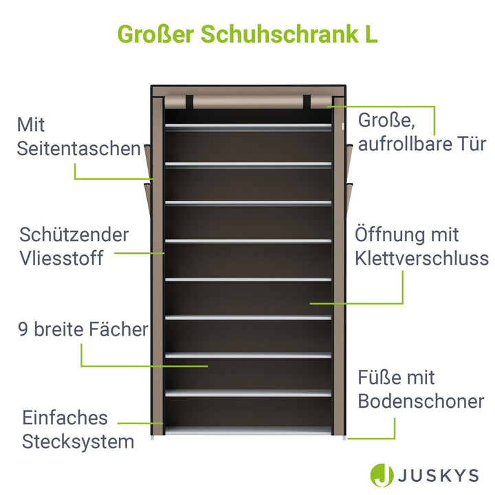 Großer Schuhschrank aus Stoff