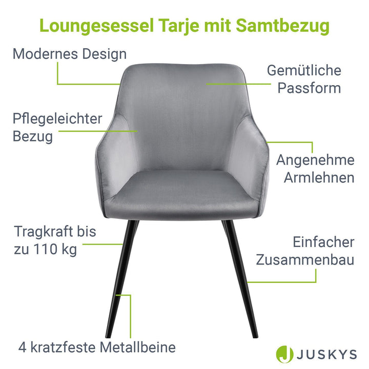 Loungesessel Tarje mit Samtbezug