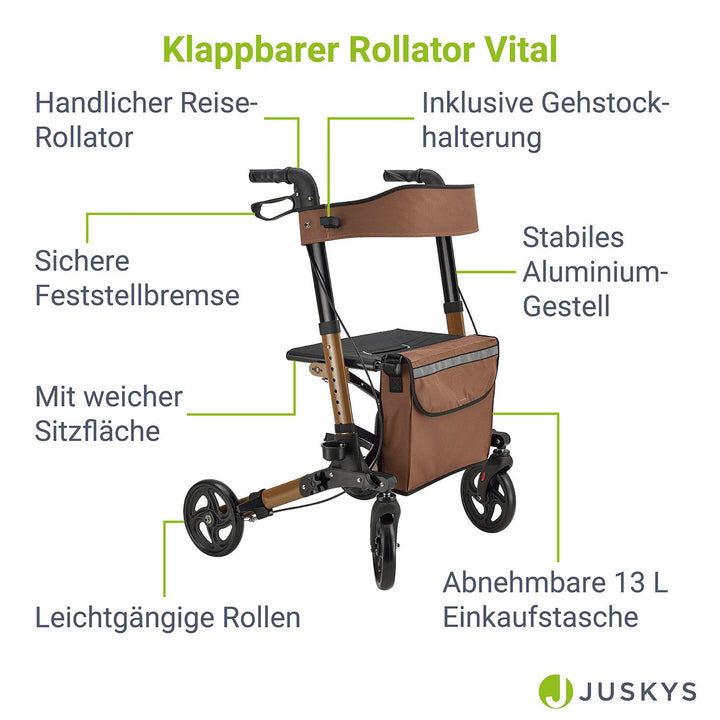 Aluminium Rollator Vital mit Sitz