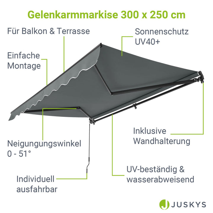 Gelenkarmmarkise mit Kurbel