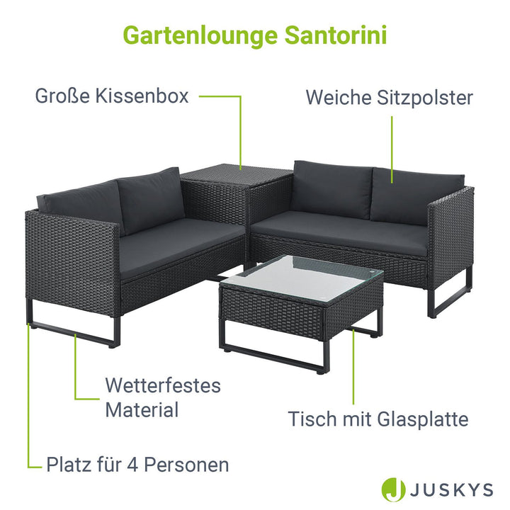 Gartenlounge für 4 Personen Santorini
