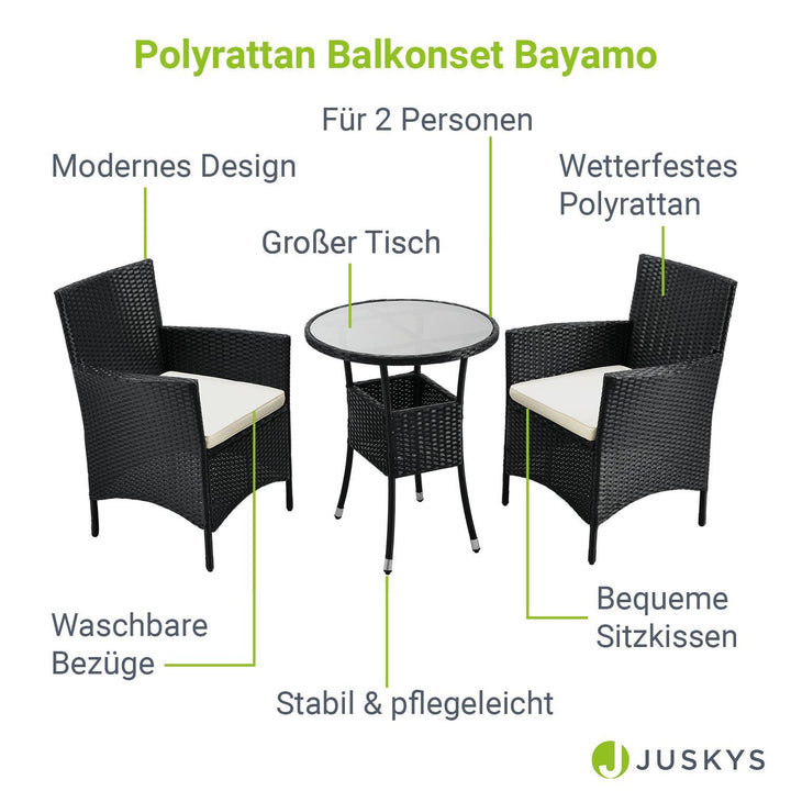 Polyrattan Balkon Set Bayamo